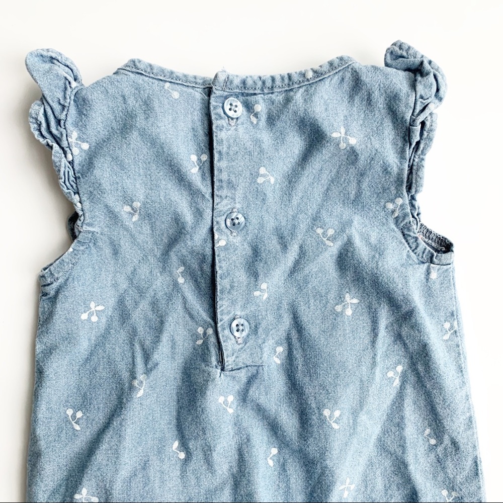 Carter’s Chambray And Cherries Jumpsuit Romper - Picture 6 of 6